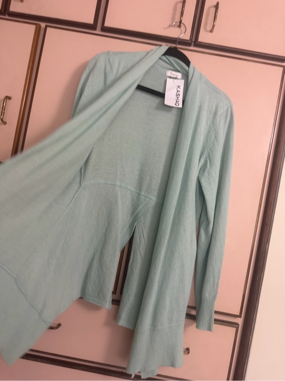 & Other Stories Light Mint Open-Front Cardigan